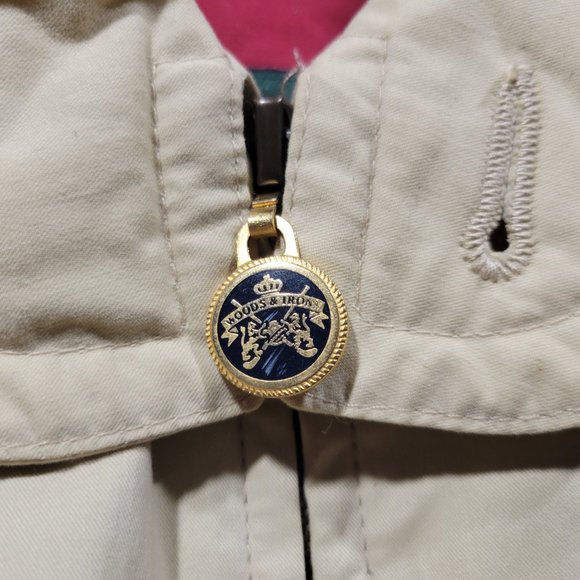 Woods & Irons Royal Golf Course Jacket Beige Mens Size L Rare Logo Button - Picture 2 of 15
